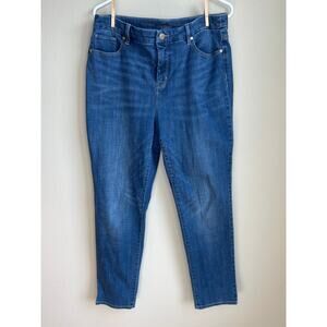 Chico's So Slimming Girlfriend Blue Stretch Denim Jeans Size  2-2.5 (14-16)